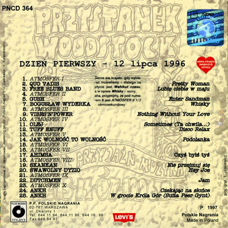 Swawolny Dyzio 3CD Przystanek Woodstock 96 CD 1 back